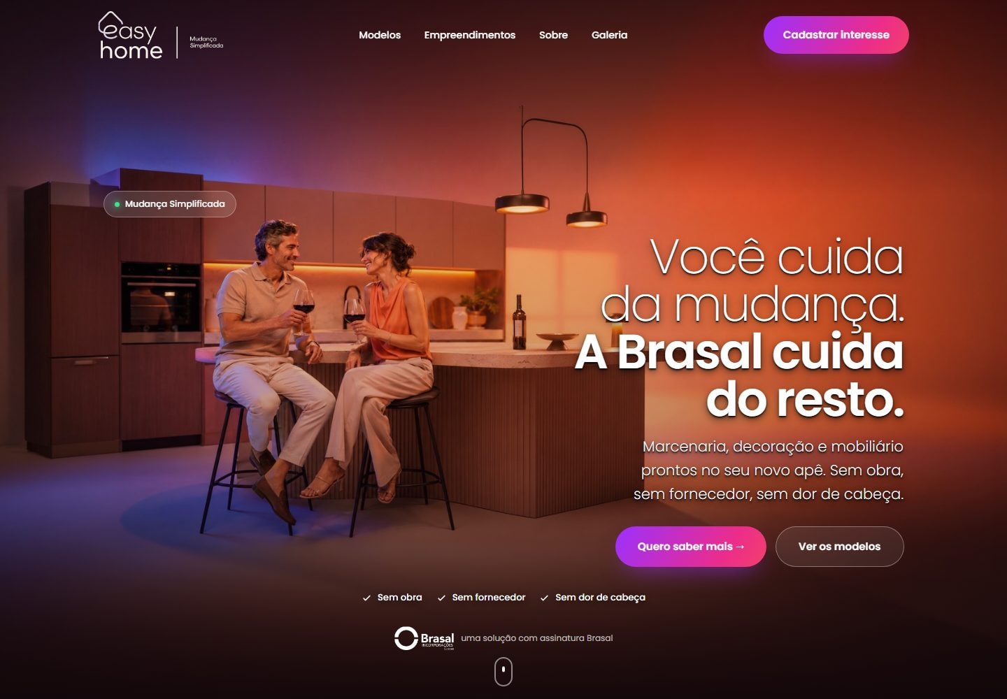 Captura real do site Easy Home